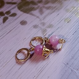 Серьги с розовым апатитом 0